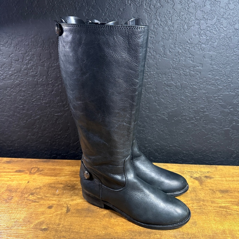 Arturo Chiang Black Leather Riding Boots Womens 8.5M